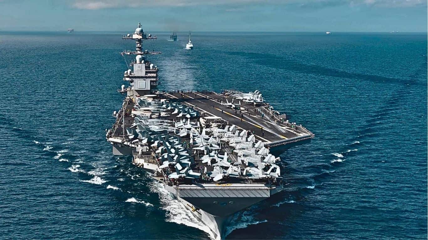 El USS Gerald R. Ford llega al Caribe