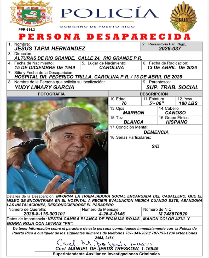 Jesús Tapia Hernández de 76 años