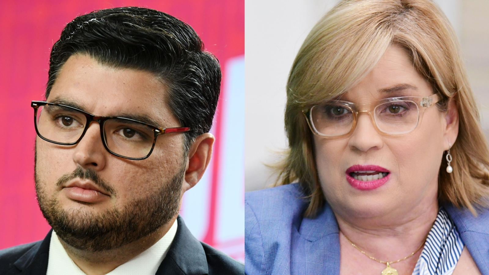 Manuel Calderón Cerame, secretario general de Partido Popular Democrático (PPD), y la exalcaldesa de San Juan, Carmen Yulín Cruz Soto.