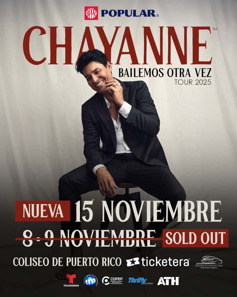 Chayanne anuncia tercera función en Puerto Rico.