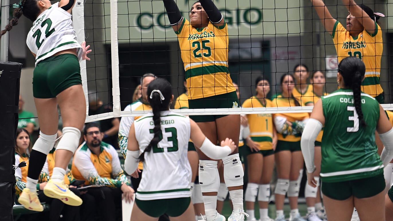 La UIPR evoluciona en su juego para estar entre las mejores cuatro universidades del torneo de voleibol. (Luis F. Minguela)