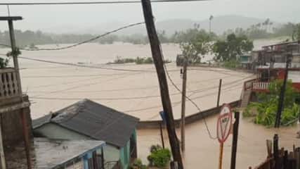 Inundaciones en Cuba por el paso del huracán Melissa.
