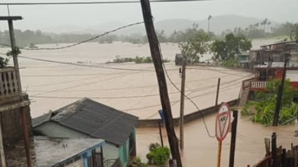Inundaciones en Cuba por el paso del huracán Melissa.