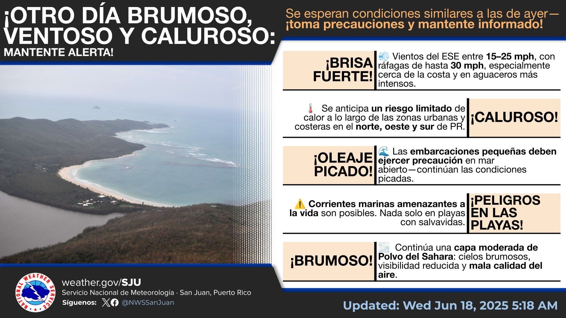 Bruma, calor y vientos.