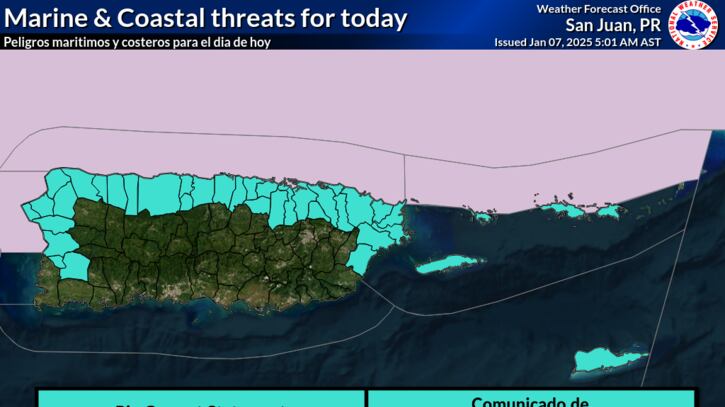 Riesgo alto de corrientes marinas en las playas del norte expuestas de P. R. y las Islas Vírgenes de EE. UU.