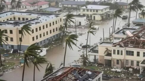 Foto de la destrucción del huracán Melissa en Jamaica.
