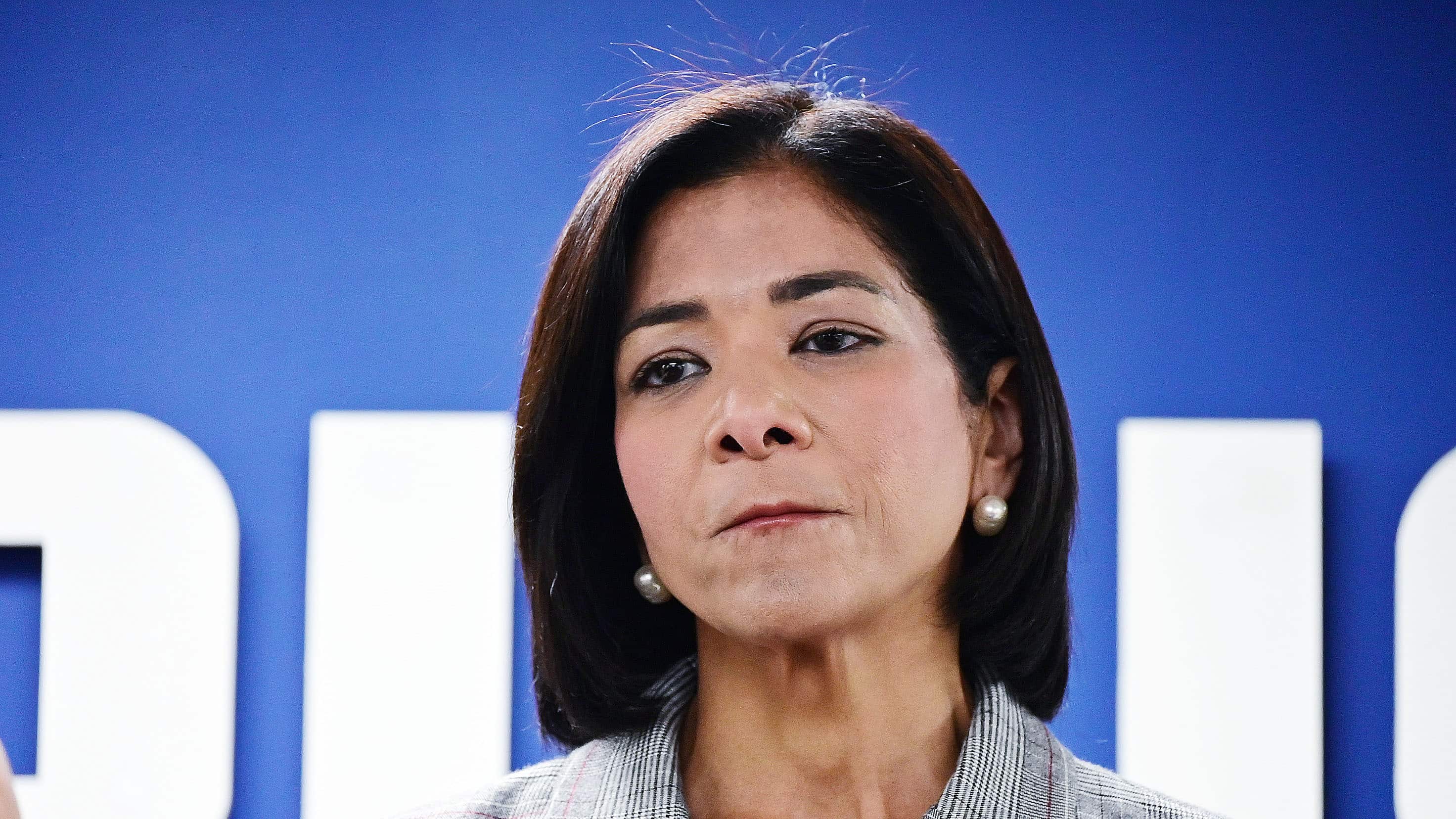 La secretaria de Justicia, Lourdes Lynnette Gómez Torres. Conferencia de Prensa de la Policía. sobre los arrestos de varios funcionarios del Depart. de Corrección.