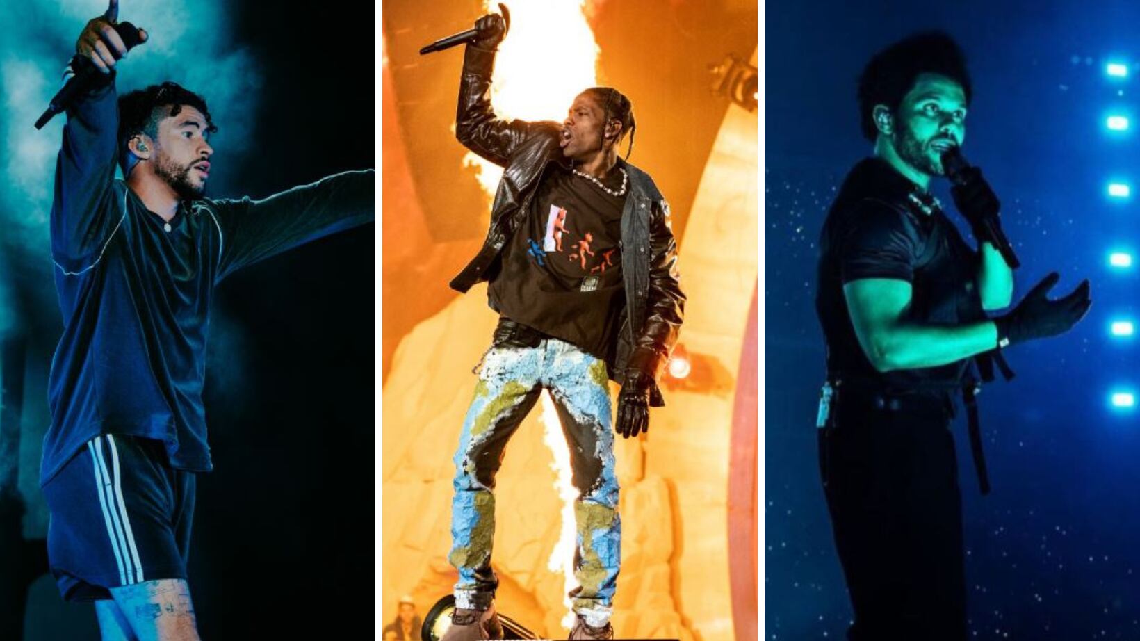Bad Bunny, Travis Scott y Ehe Weeknd