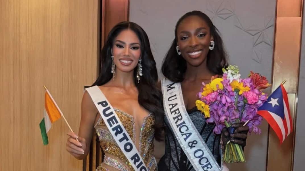 La boricua Zashely Nicole Alicea Rivera y Miss Costa de Marfil; Olivia Manuela Yacé.