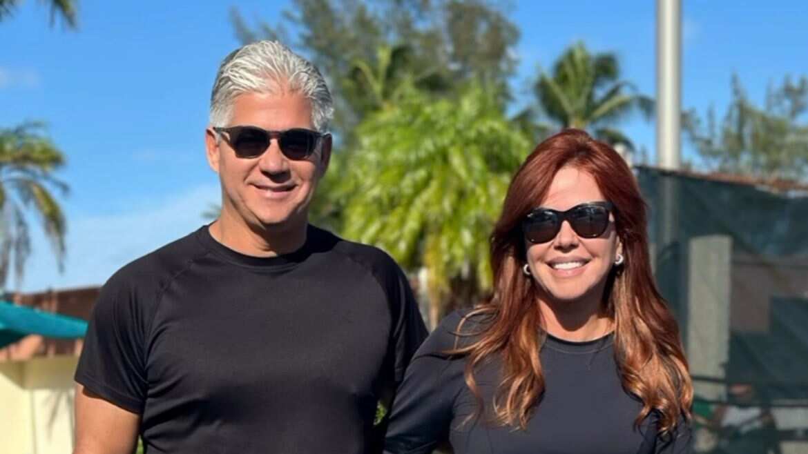 María Celeste Arrarás junto a su pareja.