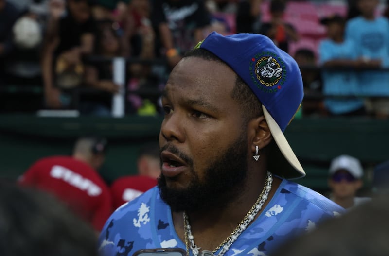 Vladimir Guerrero Jr. durante “SauceGiving” 2025. (Catia Martínez)