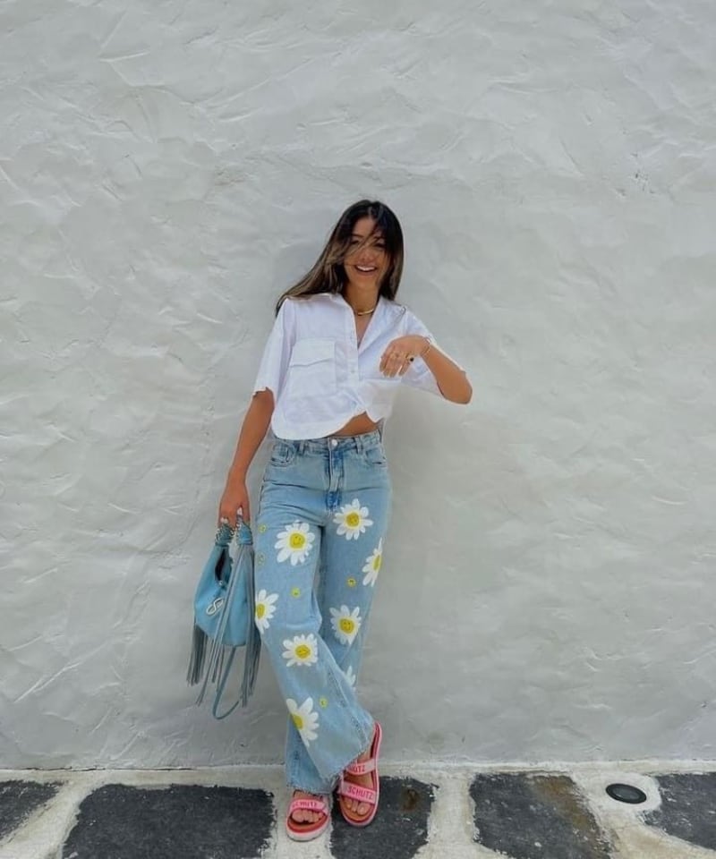 Jeans con flores