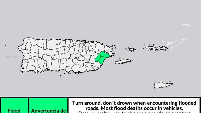 Emiten advertencia de inundaciones para municipios del este.