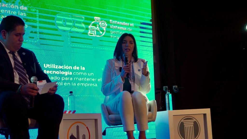 La presidenta de la empresa puertorriqueña Morsom Group, Soemi Morales durante el WCF en Colombia.