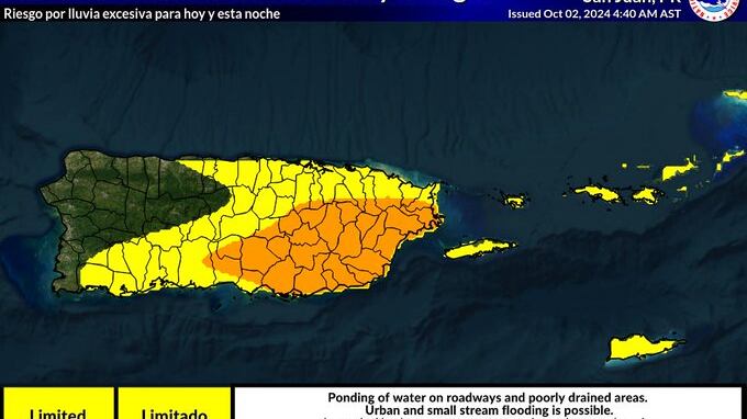 Riesgo lluvia excesiva.