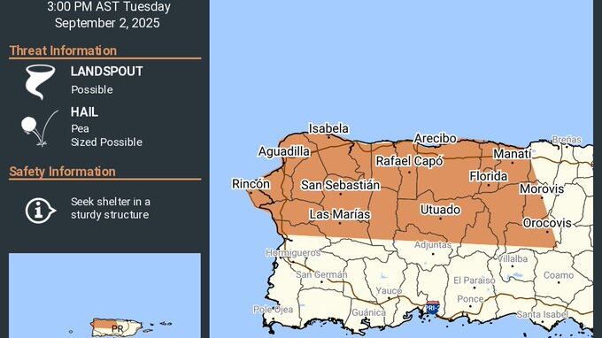 Fuertes tronadas para estos pueblos de Puerto Rico.