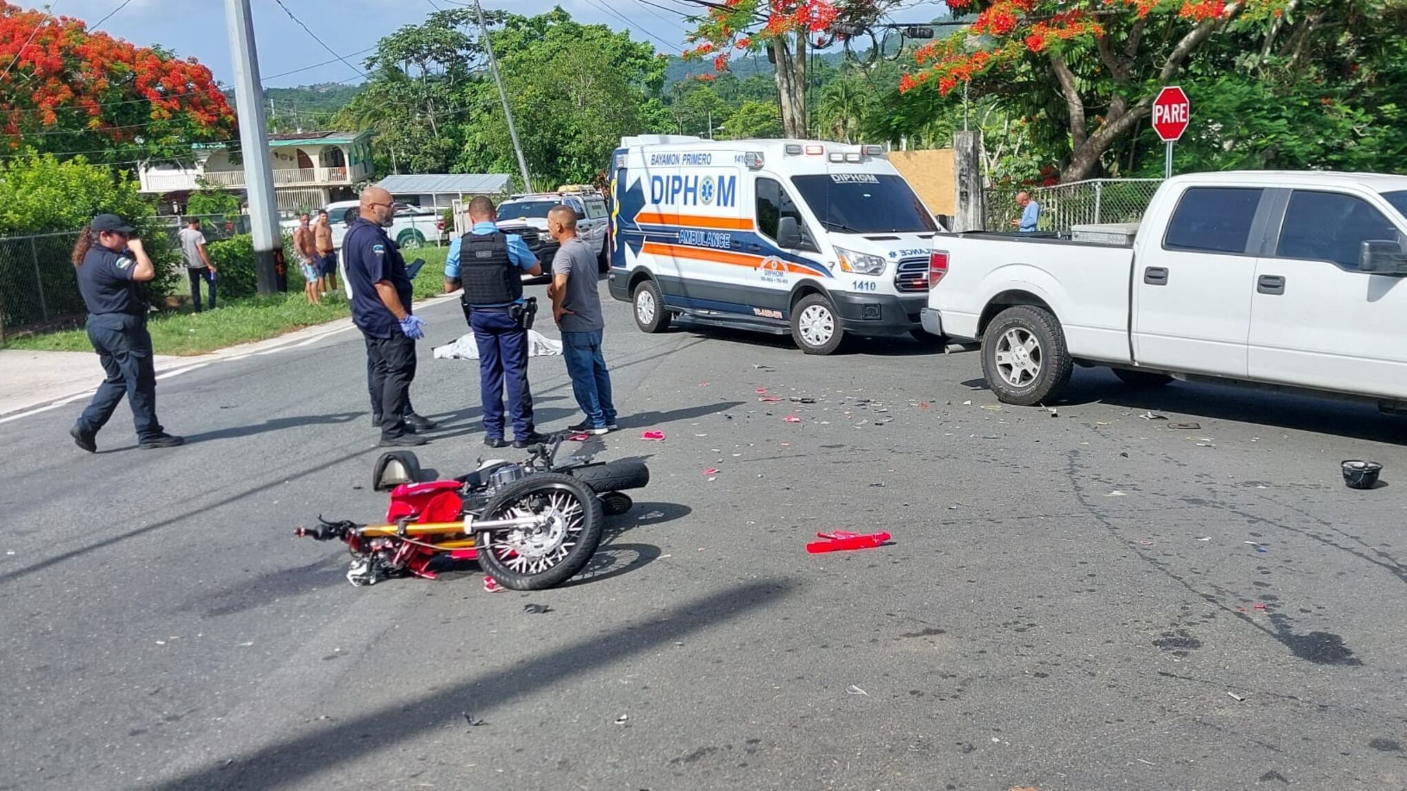Accidente fatal con motociclista.