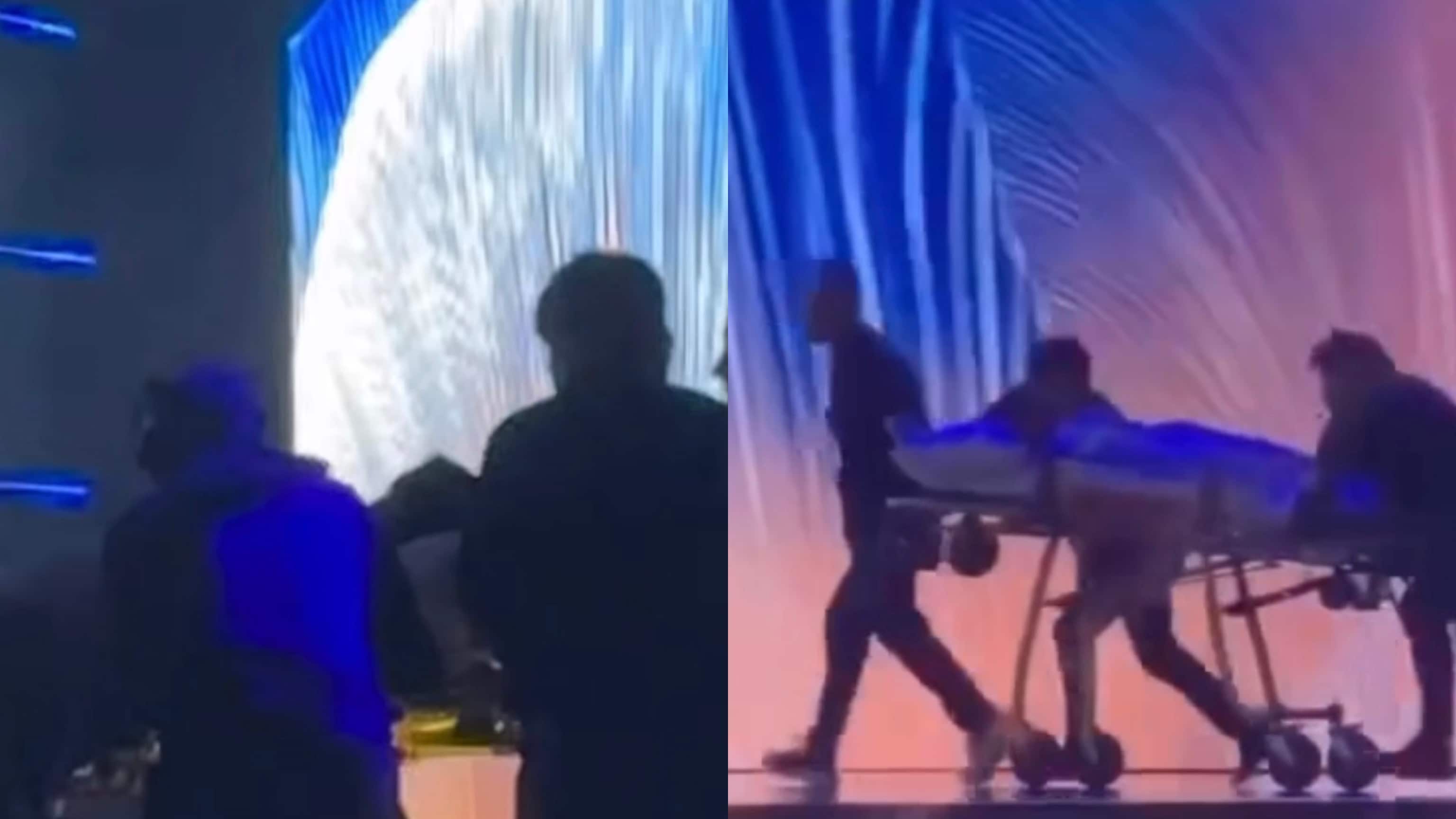 Miss Jamaica fue sacada en camilla del escenario luego de caerse en el escenario.