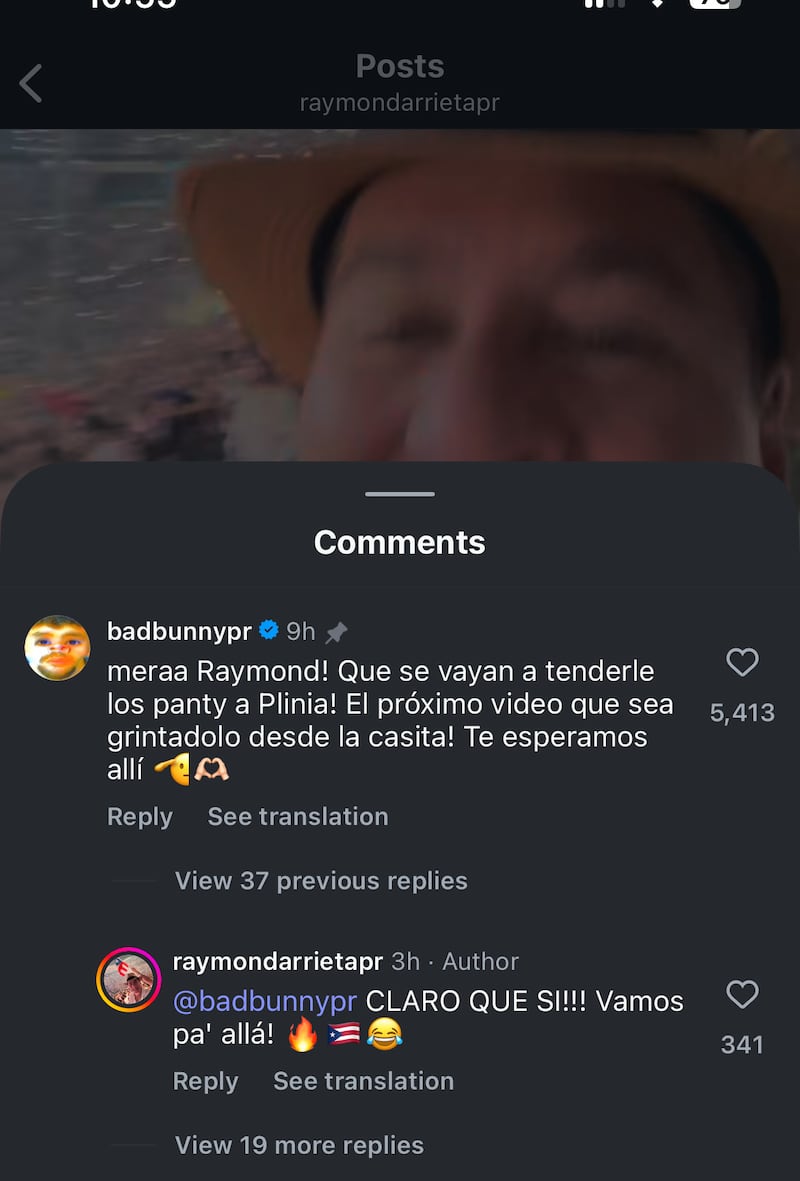 Bad Bunny invita a Raymond Arrieta a su “casita” en el Choliseo.