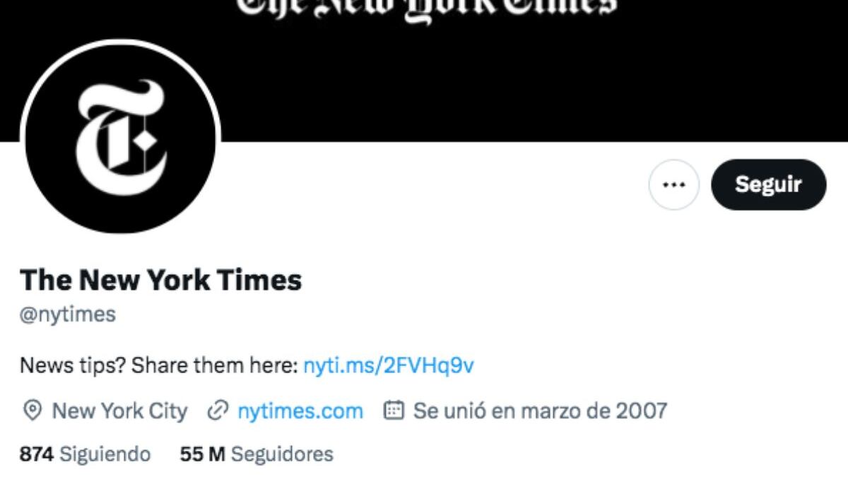 Elon Musk le quita la veriicación de Twitter a The New York Times.