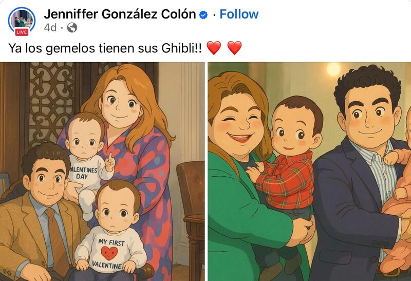 Publicación de Jenniffer González Colón en Facebook.