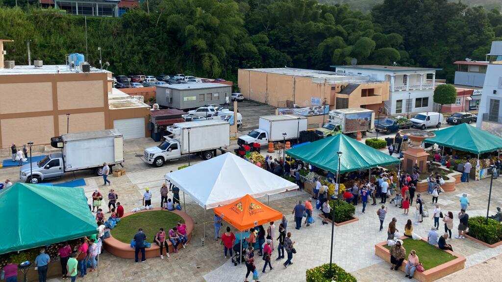 Vista del pasado Mercado Familiar en la Plaza Pública de Naranjito