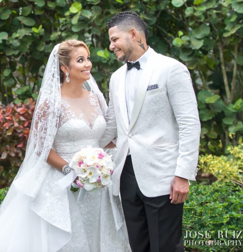 Yadier Molina y su esposa Wanda Torres