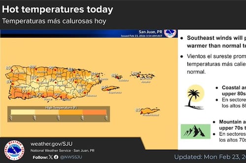 Pronostican pocos aguaceros y temperaturas más altas de lo normal para este lunes