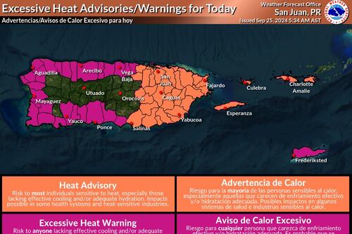 Advertencia de calor, lluvias y tormentas eléctricas son posibles para este miércoles