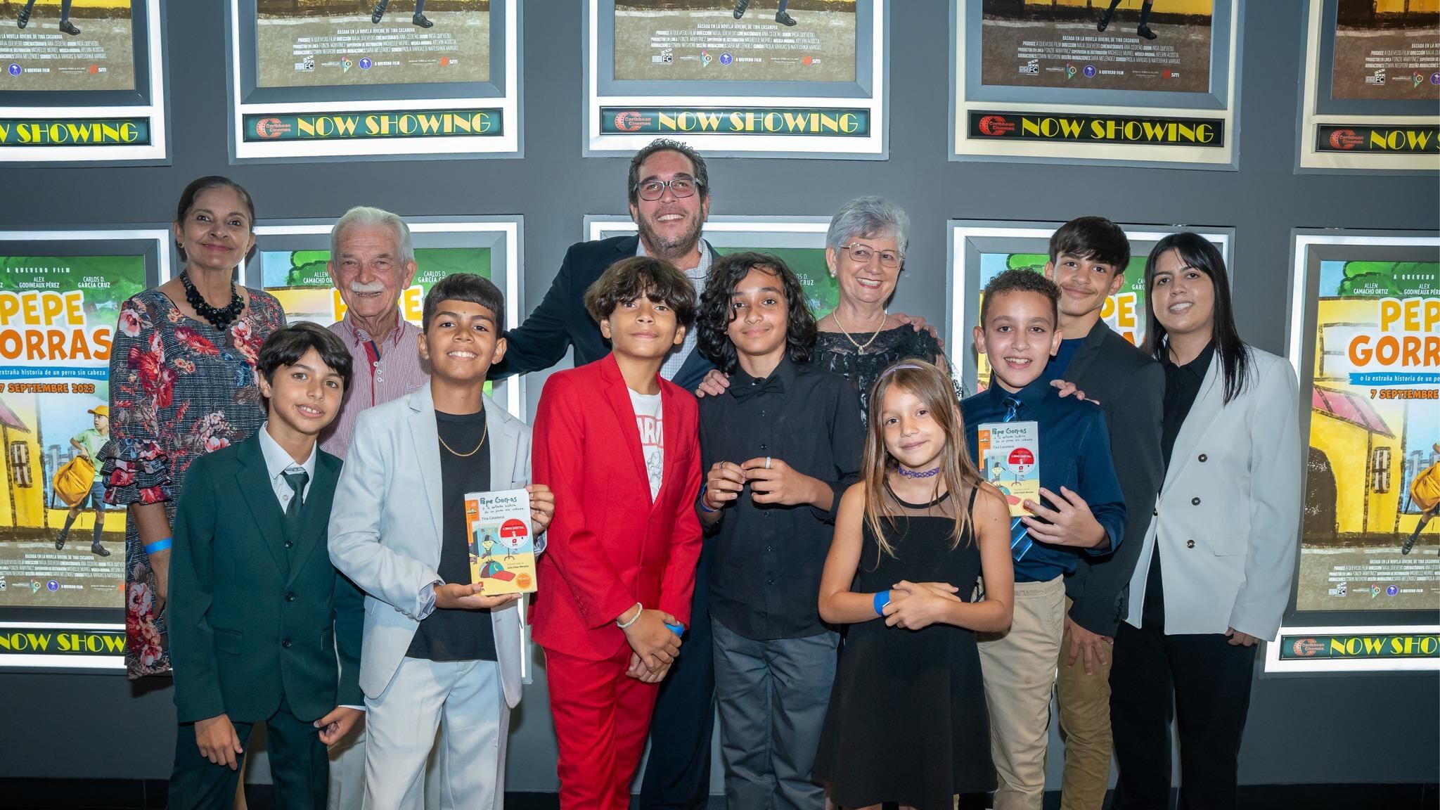 Elenco de la película “Pepe Gorras o la extraña historia de un perro sin cabeza”.