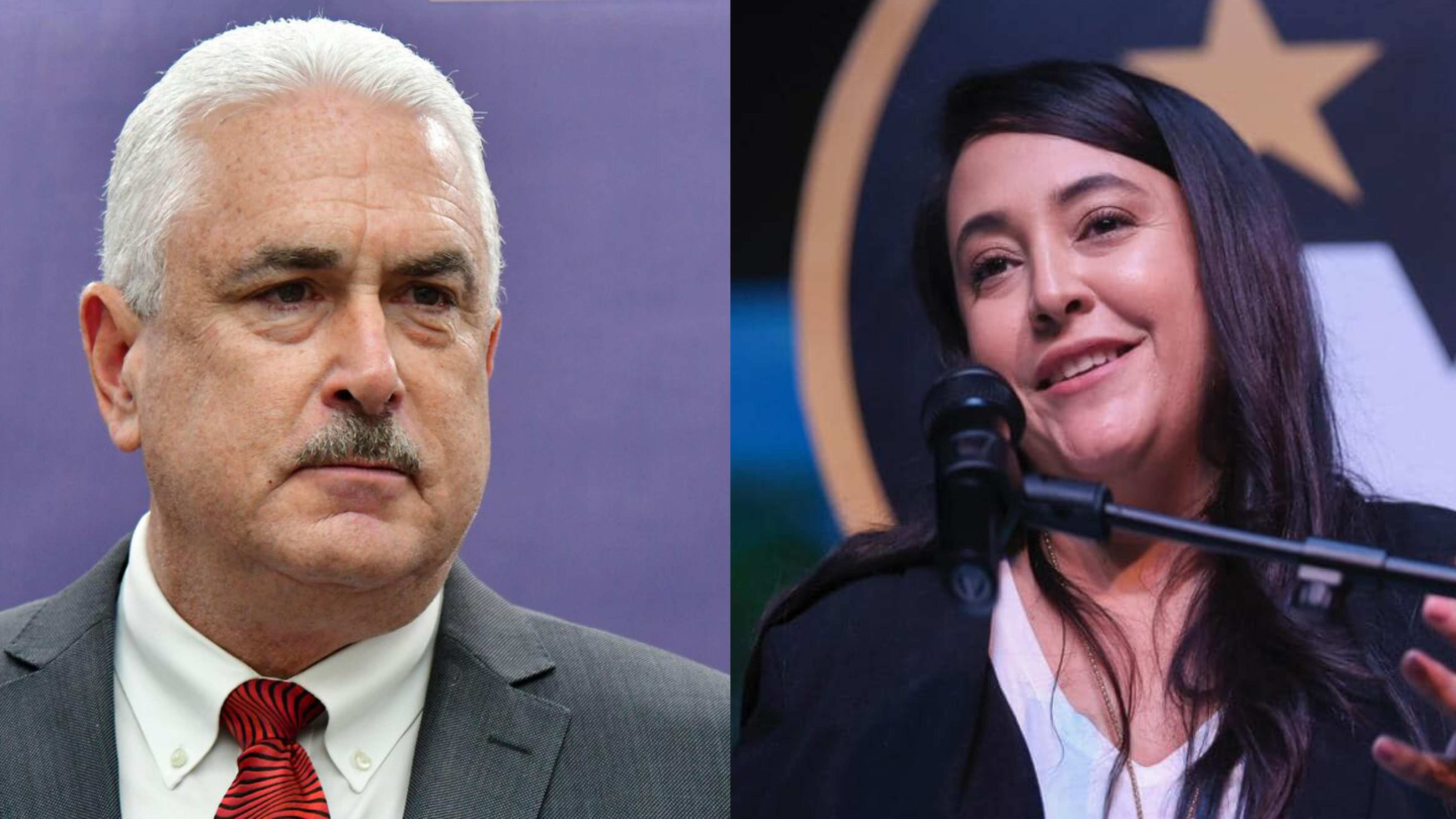 Thomas Rivera Schatz, presidente del Senado, y Lillian Aponte Dones, excomisionada electoral del Movimiento Victoria Ciudadana.