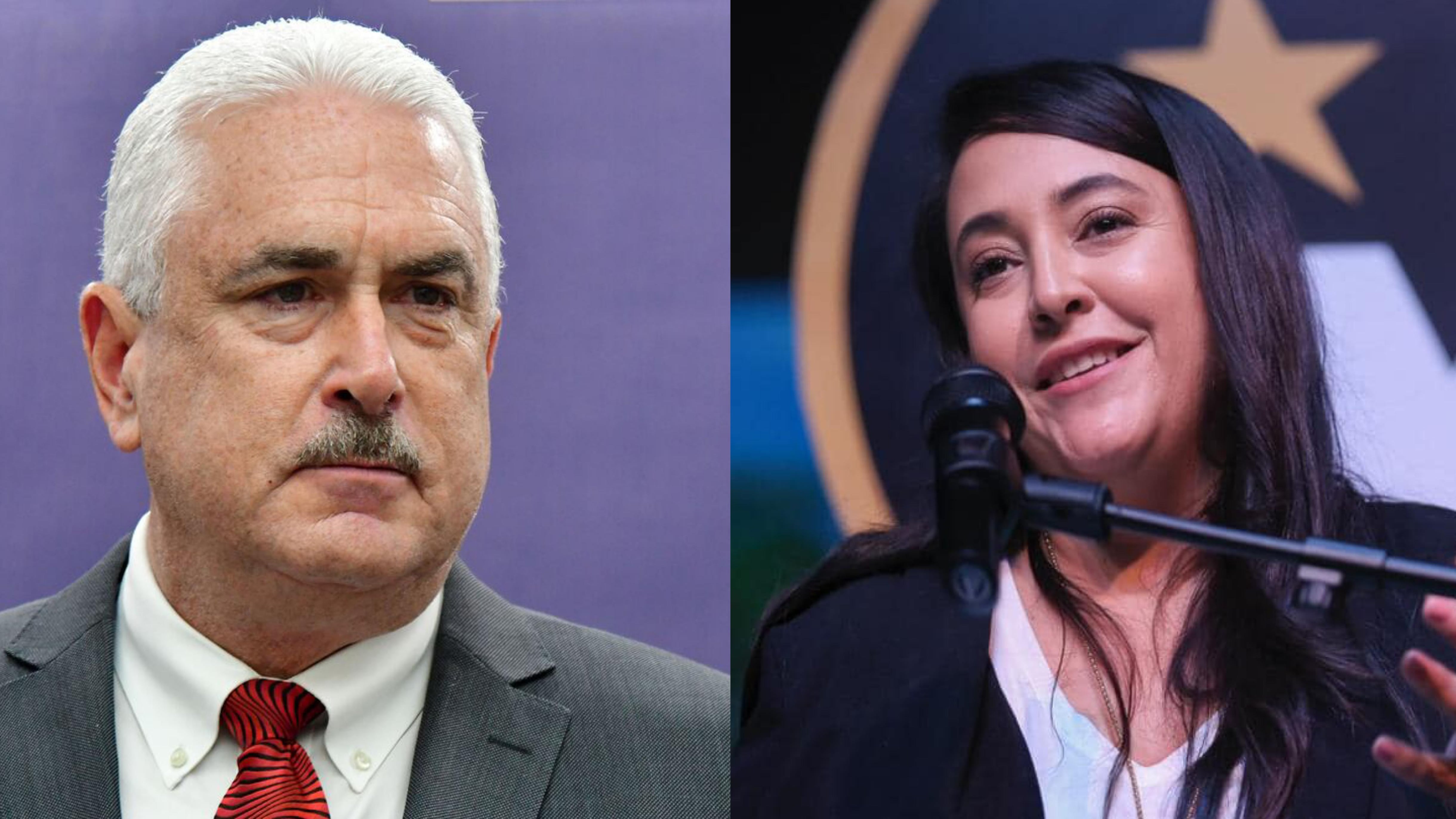 Thomas Rivera Schatz, presidente del Senado, y Lillian Aponte Dones, excomisionada electoral del Movimiento Victoria Ciudadana.