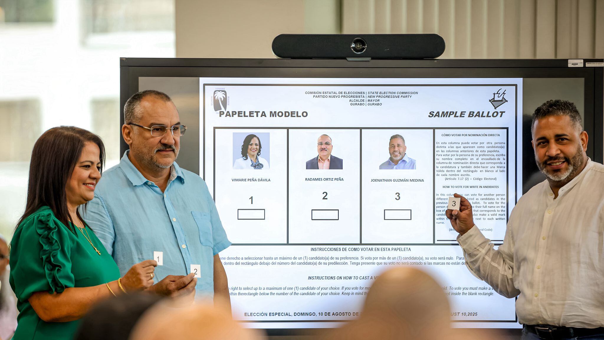 posiciones en papeleta para elección especial en Gurabo