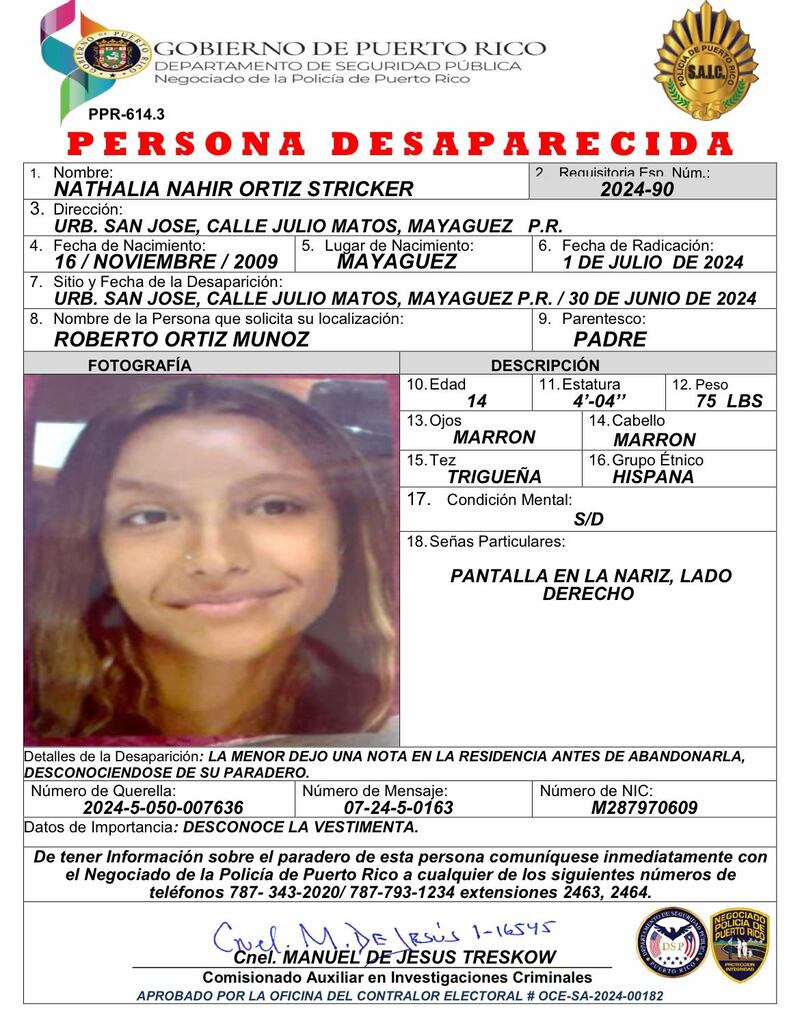 Nathalia Nahir Ortiz Stricker.