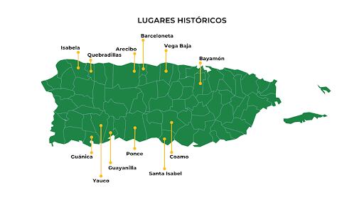 Estos son los lugares históricos son donde se documentó la presencia del sapo concho puertorriqueño en algún punto de la historia. Sin embargo, hay lugares donde el sapo no se ha vuelto encontrar.