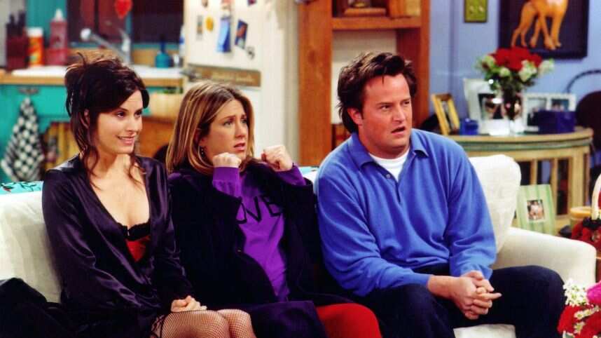 Jennifer Aniston (Rachel), Courtney Cox (Mónica) y Matthew Perry (Chandler)