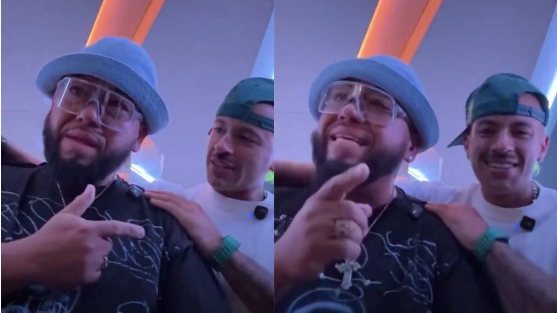 Feid y Ñejo en un live en Intagram