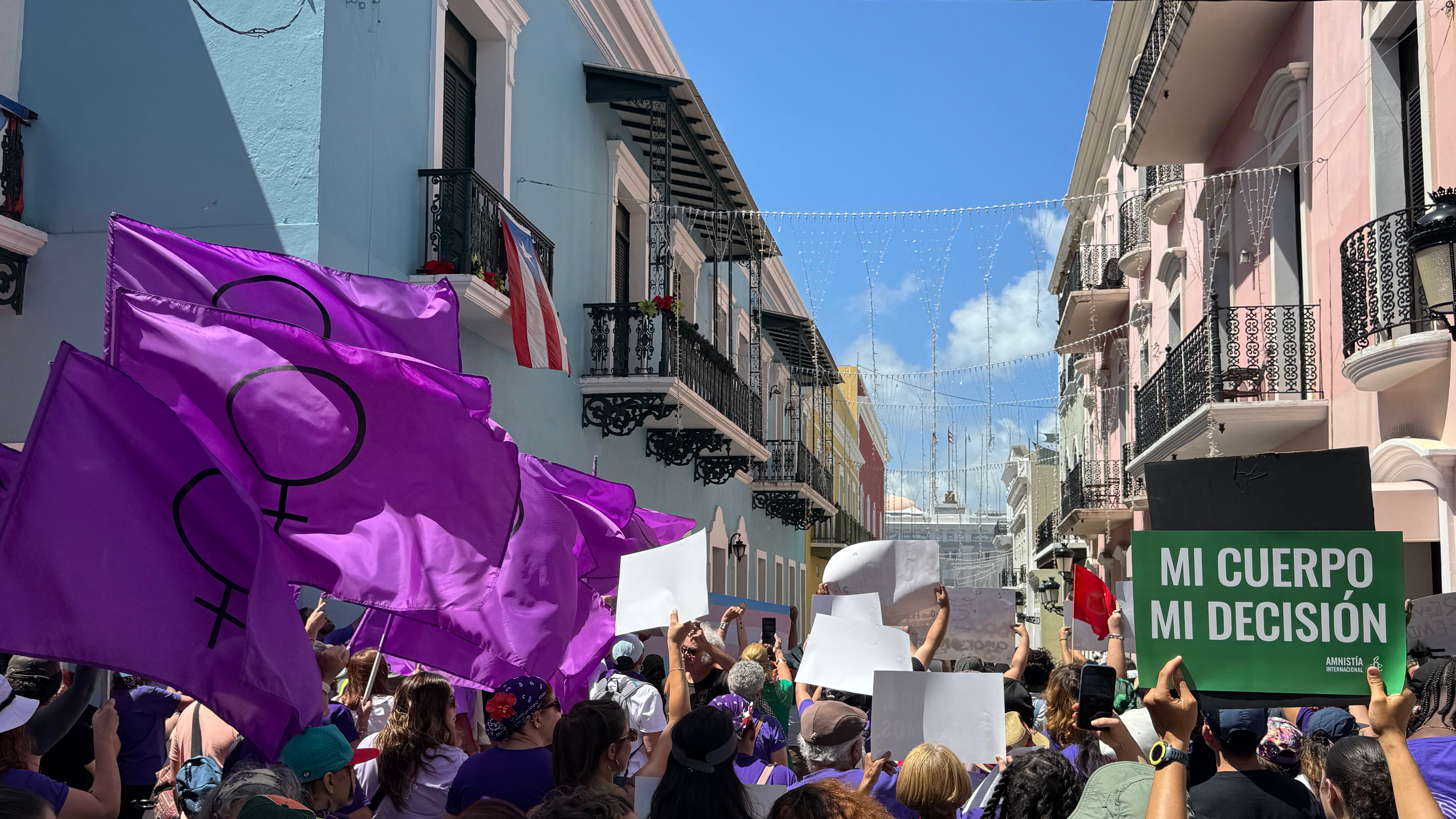 Marcha del Día Internacional de las Mujeres Trabajadoras convocada por organizaciones de la Coalición 8 de Marzo (C8M) en San Juan.
