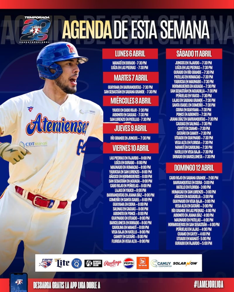 Calendario de esta semana.