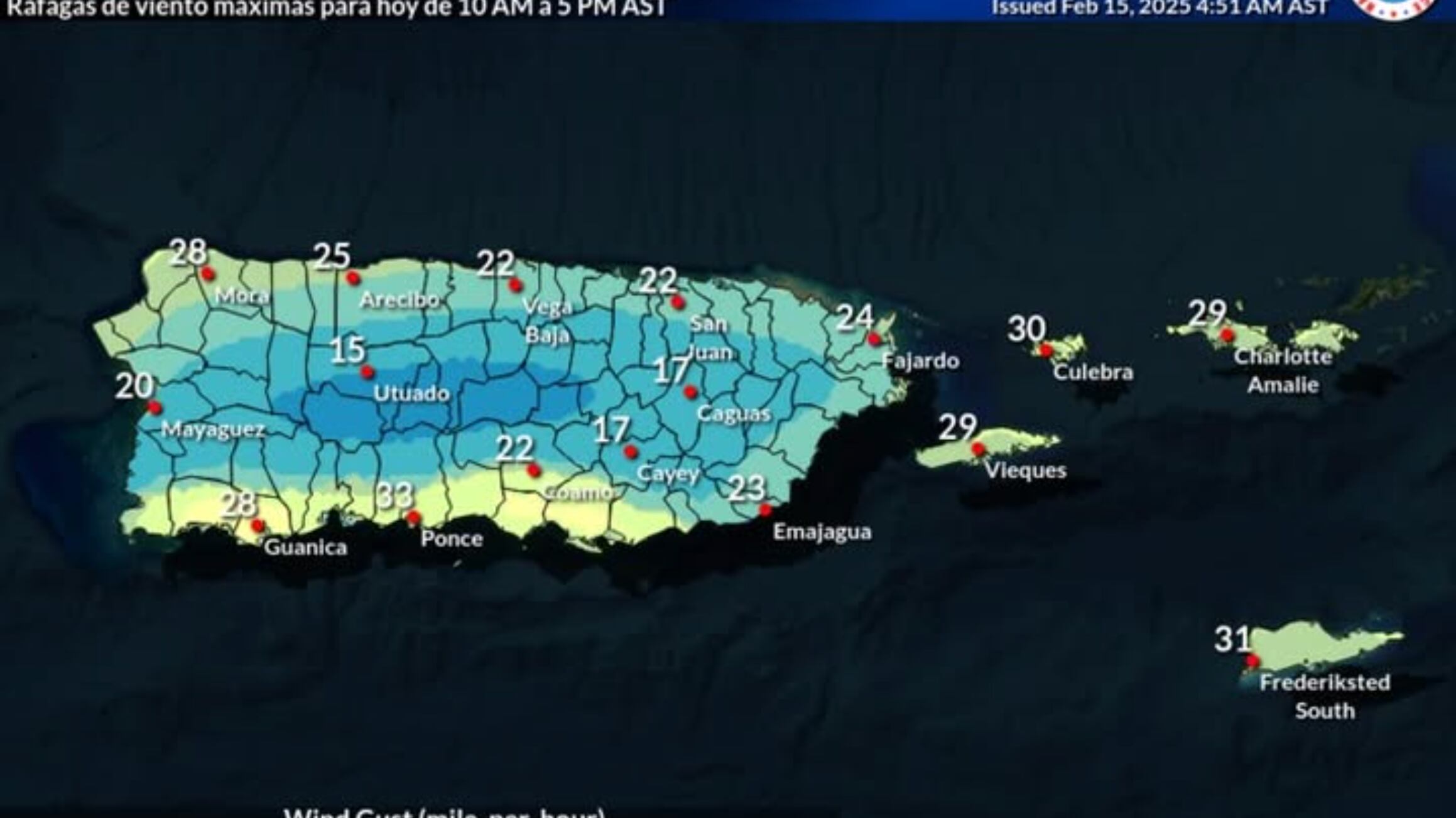 Persisten las condiciones ventosas y lluvias pasajeras para este sábado