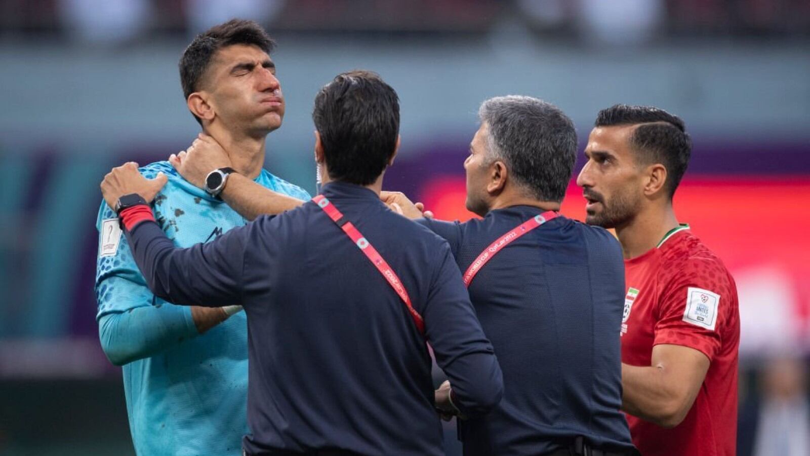 El iraní Alireza Beiranvand fue atendido con el Protocolo Médico de Conmoción Cerebral de la FIFA