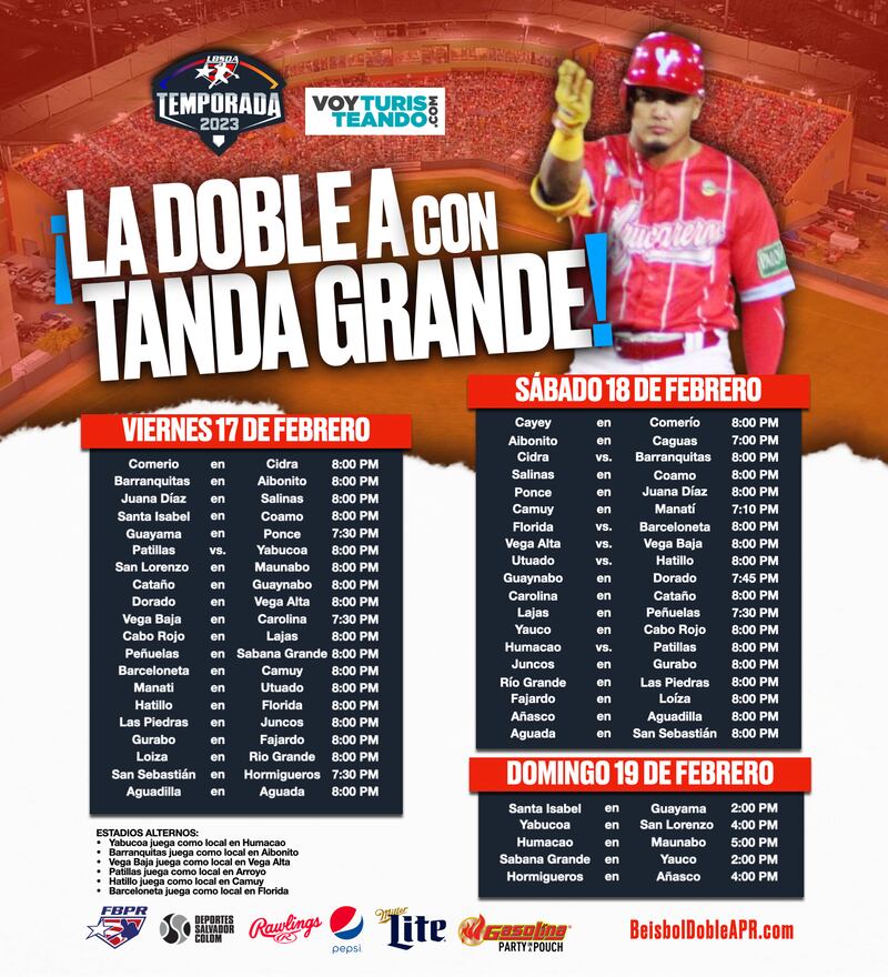 Calendario de juegos 17-19 de febrero 2023