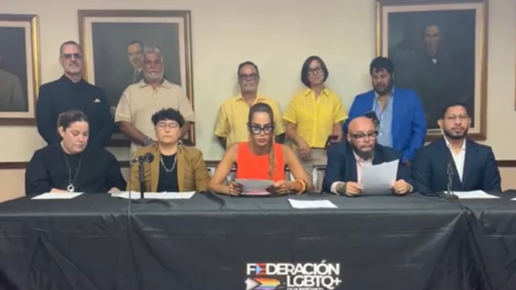 Integrantes de la Federación LGBTQ+ de Puerto Rico y su Consejo Asesor