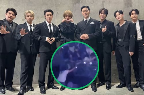 Momento exacto en el que fans caen de las gradas en un concierto de SUPER JUNIOR queda captado en video