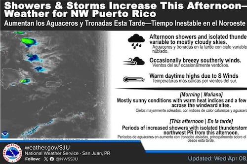 Aumentan los aguaceros y tronadas aunque se espera tiempo poco más estable
