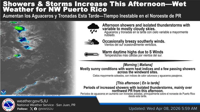 Tiempo para el 8 de abril de 2026.