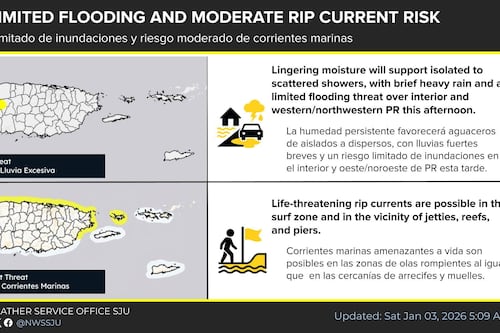 Anticipan aguaceros vespertinos y riesgo de corrientes marinas este sábado