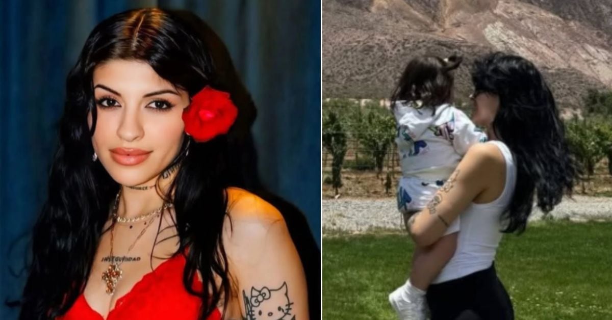 Cazzu no se separa de su pequeña Inti ni trabajando