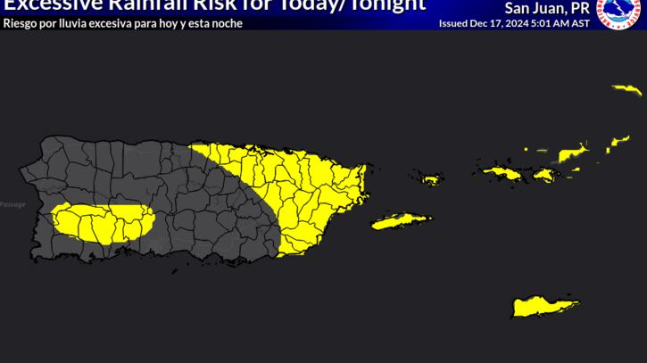 Riesgo por lluvia excesiva.