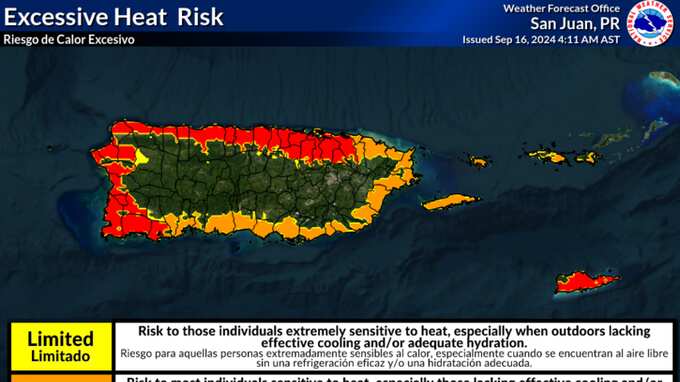 Riesgo de calor excesivo.